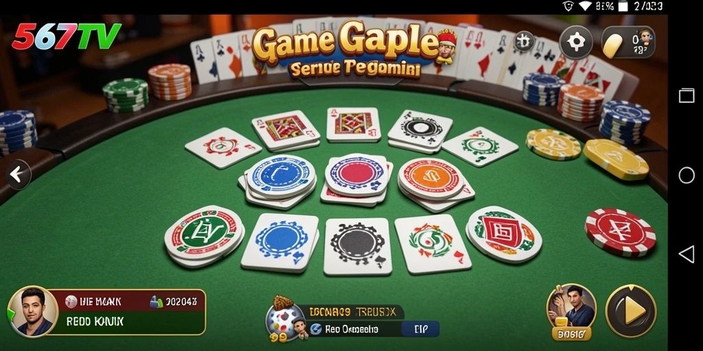 Tampilan gameplay Gaple yang menarik dan interaktif.