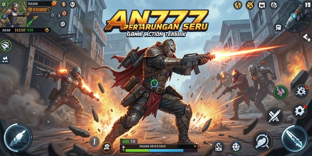 Tampilan mendebarkan dari gameplay AN777 saat bertarung di arena.