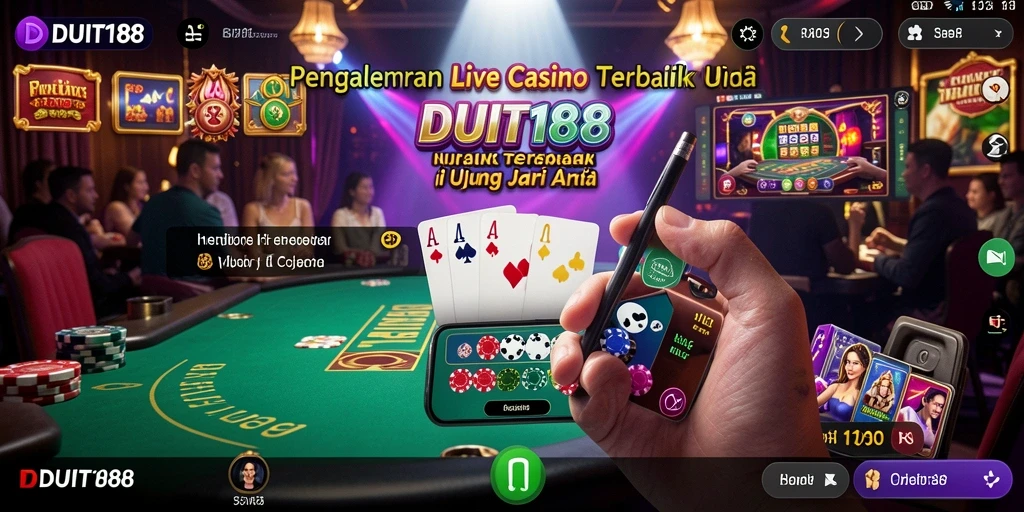 Tampilan menarik dari gameplay Live Casino DUIT188 dengan dealer langsung.