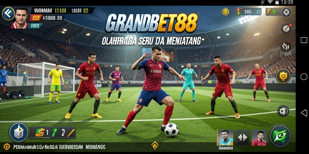 Screenshot utama menampilkan pertandingan seru di GRANDBET88.