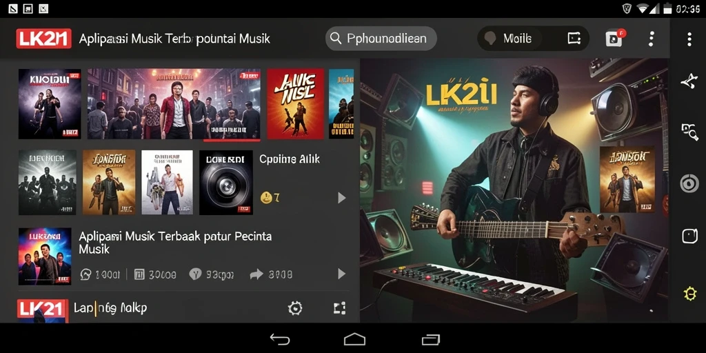 Tampilan gameplay LK21 memperlihatkan antarmuka aplikasi musik yang menarik.