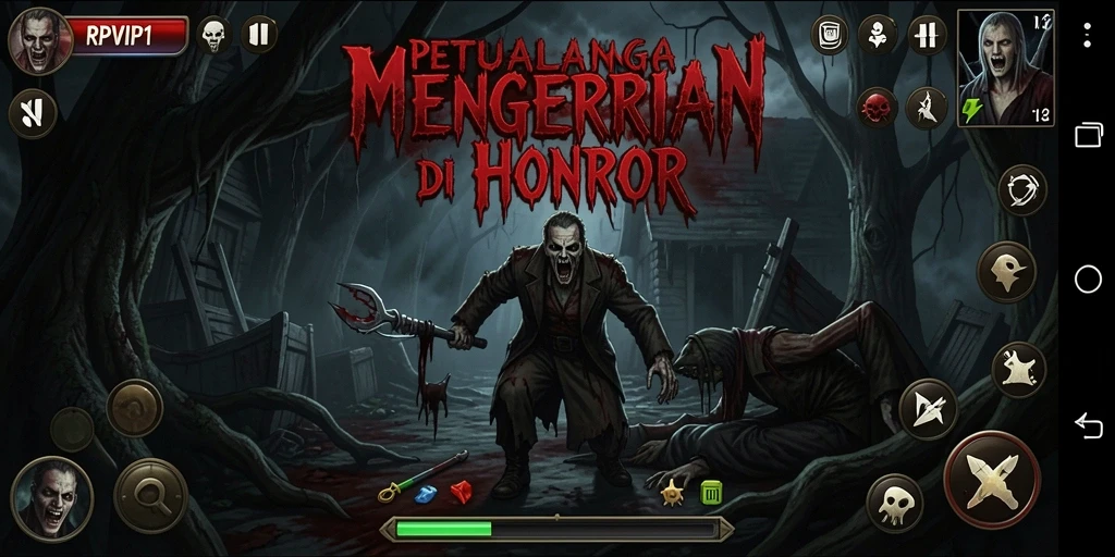 Gameplay RPVIP1 dengan suasana horor yang menegangkan.