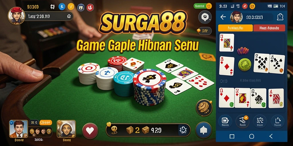 Screenshot SURGA88 menampilkan momen seru permainan Gaple.