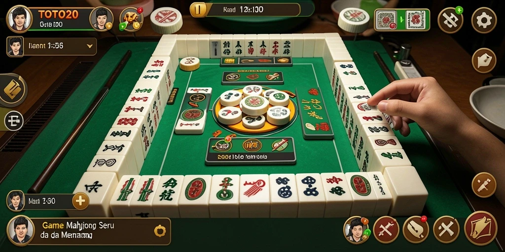 Tampilan gameplay TOTO20 dengan ubin Mahjong yang berwarna-warni.