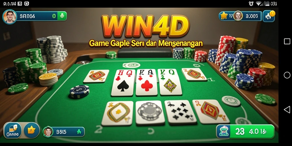 Tampilan gameplay Gaple yang seru dan interaktif di WIN4D.